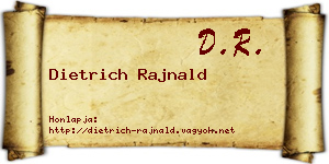 Dietrich Rajnald névjegykártya